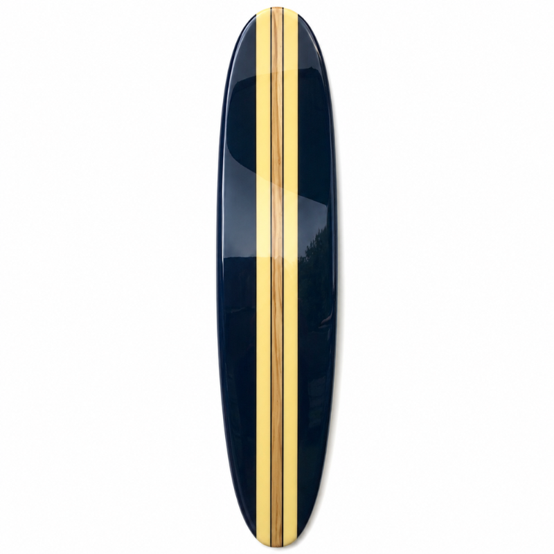 Navy Blue Wooden Surfboard Wall Art, Coastal Surfboard Wall Hanging Decor