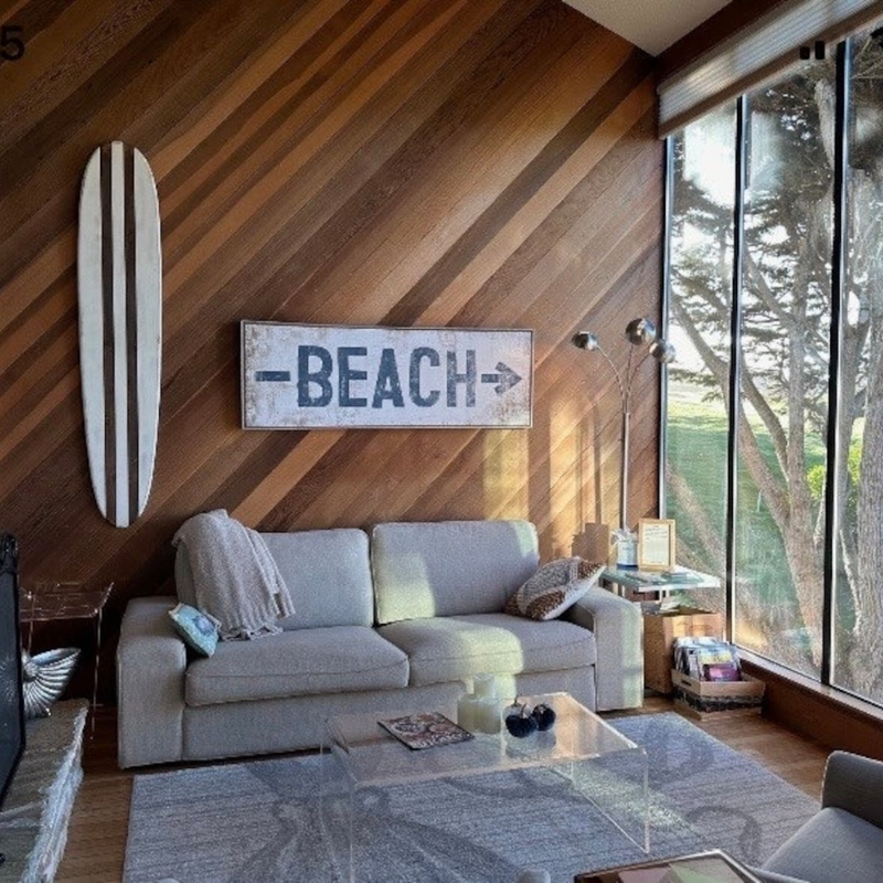 Distressed White Wooden Surfboard Wall Art, Handmade Coastal Surfboard Decor