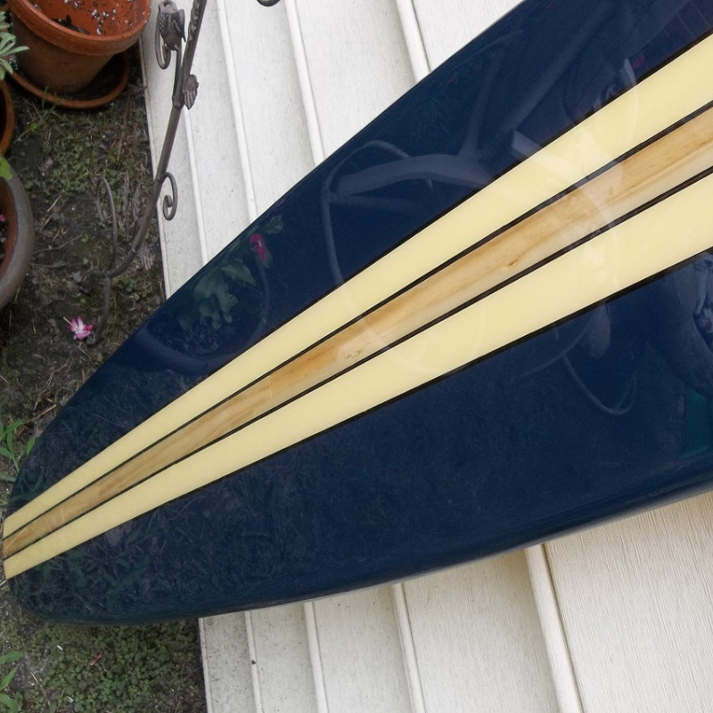 Navy Blue Wooden Surfboard Wall Art, Coastal Surfboard Wall Hanging Decor